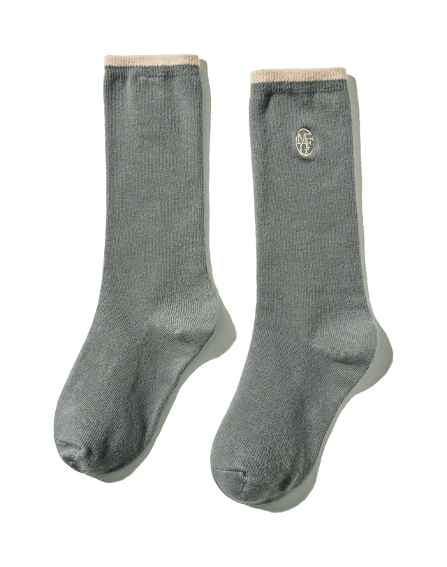 마리떼 키즈 마리떼 키즈 KIDS W CIRCLE LOGO KNEE SOCKS gray 착용컷