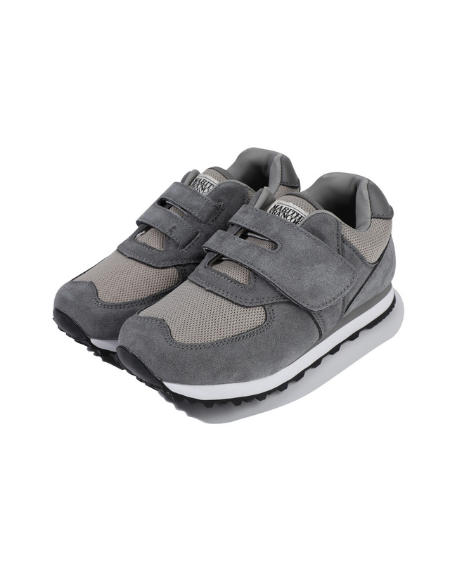 마리떼 키즈 마리떼 키즈 KIDS VELCRO SUEDE SNEAKERS gray 착용컷