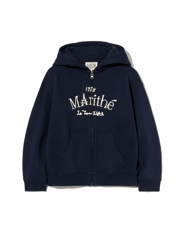 마리떼 키즈 마리떼 키즈 KIDS EMBROIDERY HOODIE ZIPUP navy 착용컷