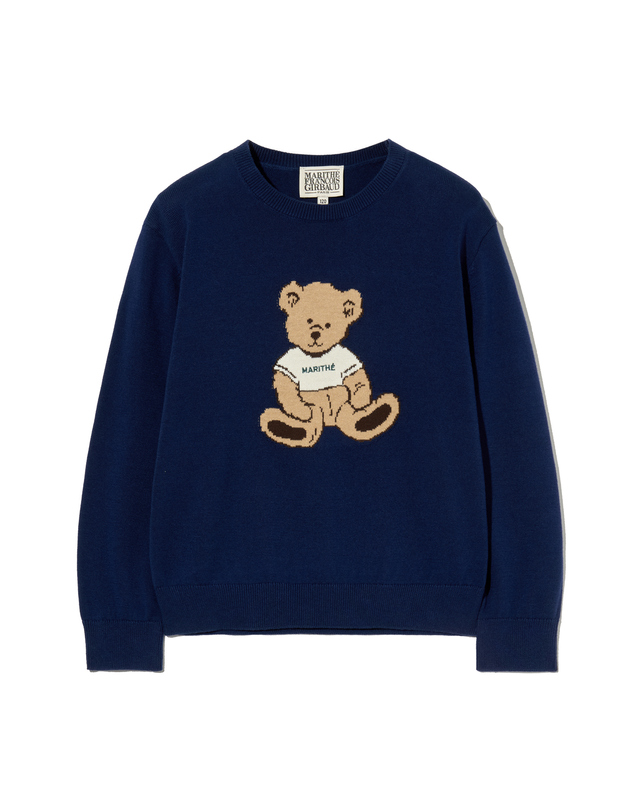 마리떼 키즈 마리떼 키즈 KIDS BEAR JACQUARD KNIT navy 착용컷