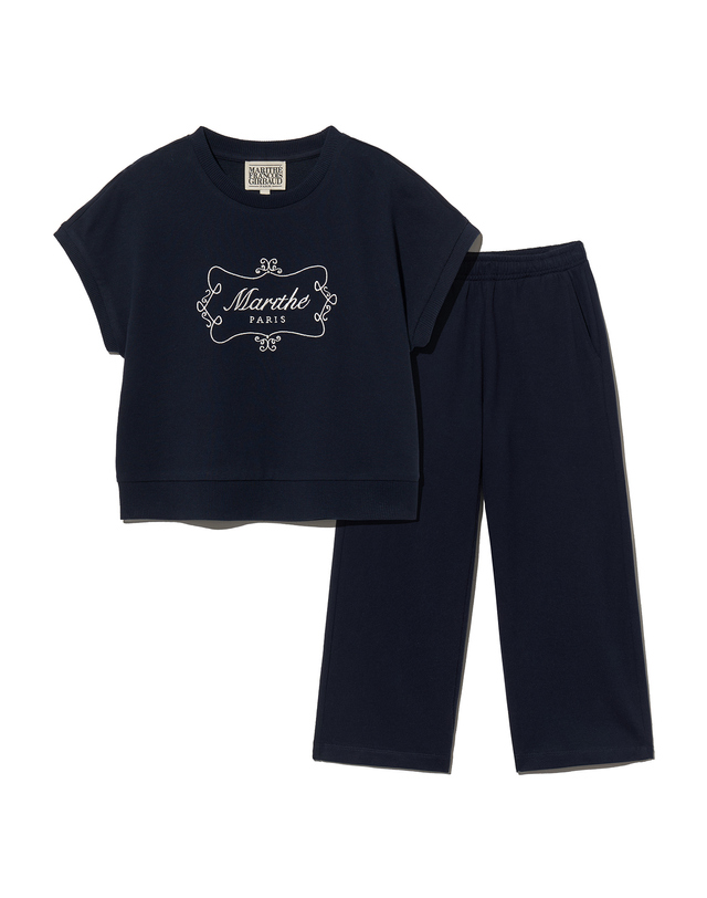 마리떼 키즈 마리떼 키즈 KIDS W CROP SWEAT SET-UP navy 착용컷