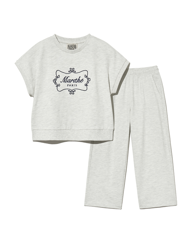마리떼 키즈 마리떼 키즈 KIDS W CROP SWEAT SET-UP oatmeal 착용컷