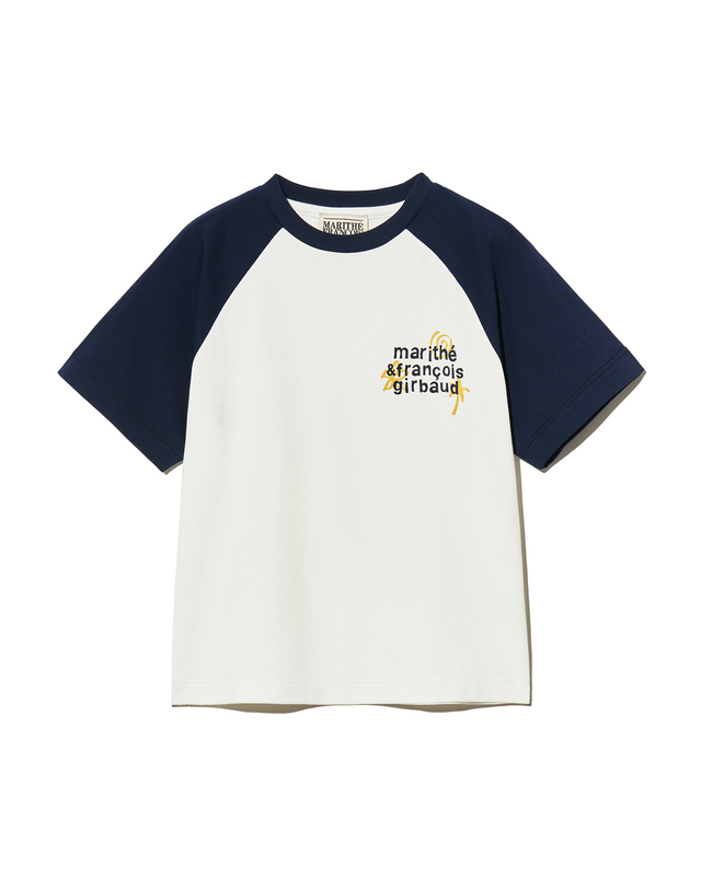 마리떼 키즈 마리떼 키즈 KIDS OVER FIT RAGLAN LOGO TEE navy 착용컷