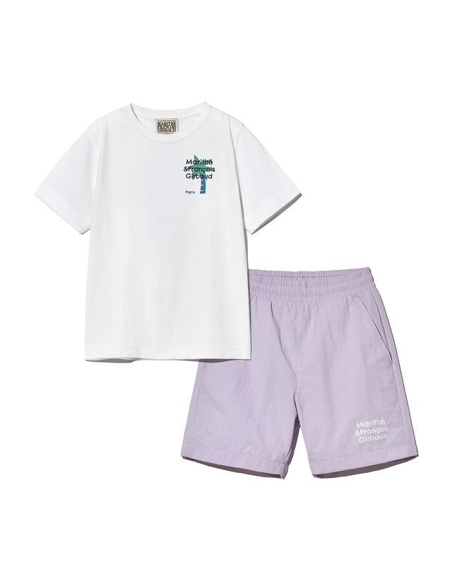 마리떼 키즈 마리떼 키즈 KIDS TEE+WOVEN SHORTS SET-UP white 착용컷