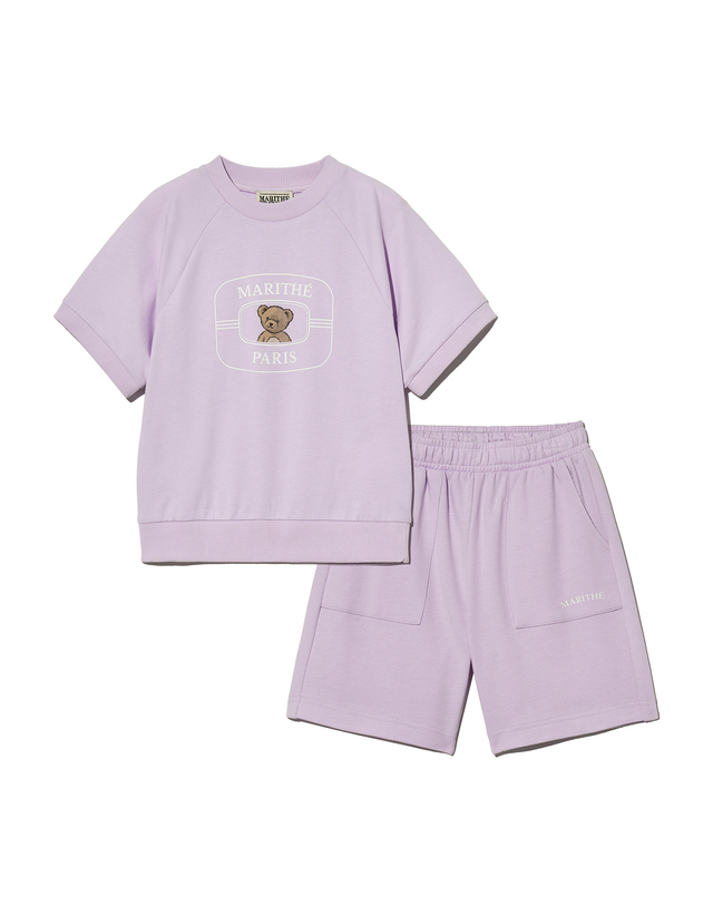 마리떼 키즈 마리떼 키즈 KIDS HALF SWEAT SET-UP lavender 착용컷