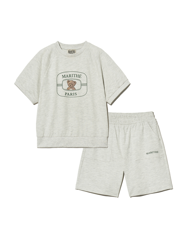 마리떼 키즈 마리떼 키즈 KIDS HALF SWEAT SET-UP oatmeal 착용컷