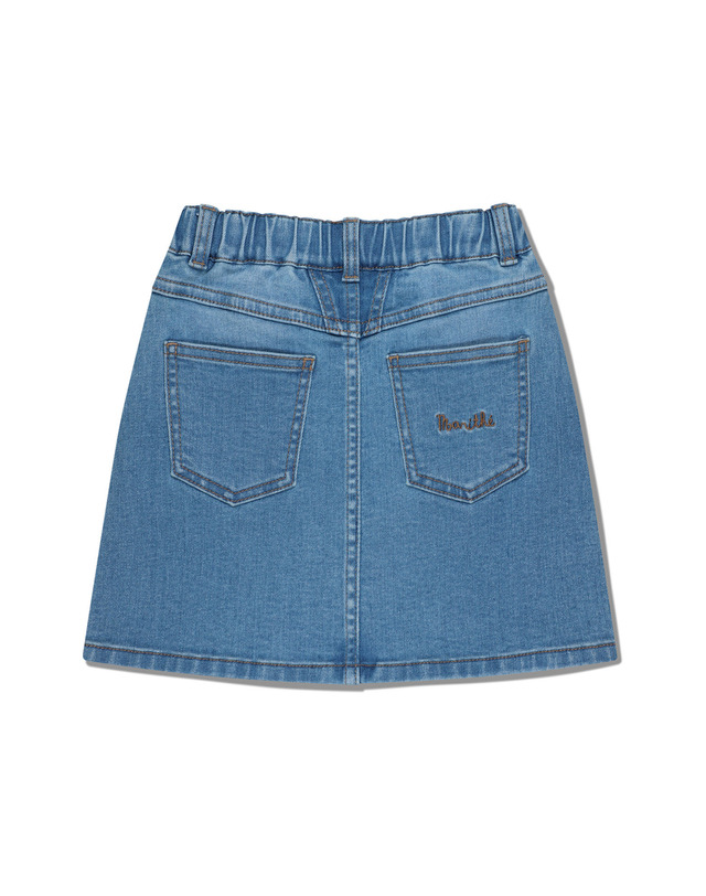 마리떼 키즈 마리떼 키즈 KIDS W X-POCKET DENIM MINI SKIRT blue 착용컷