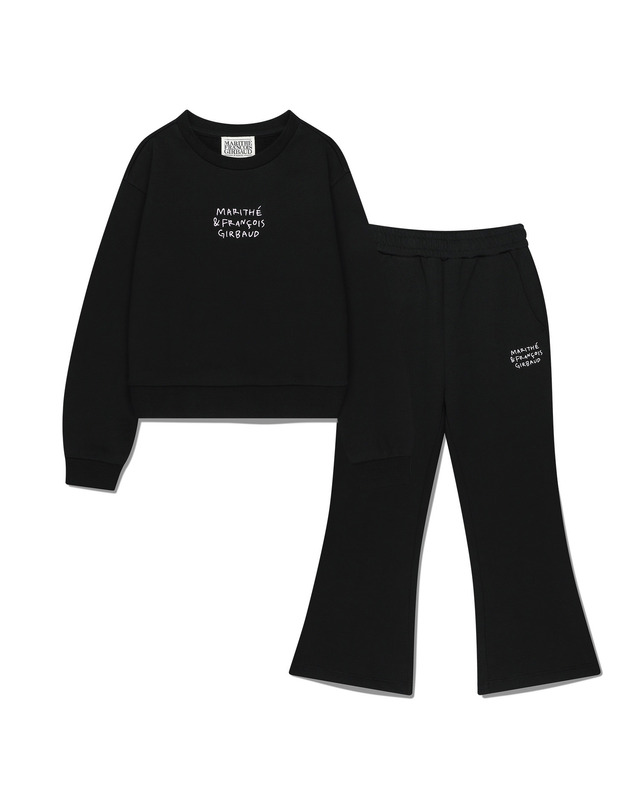 마리떼 키즈 마리떼 키즈 KIDS W SEMI CROP SWEAT SET-UP black 착용컷