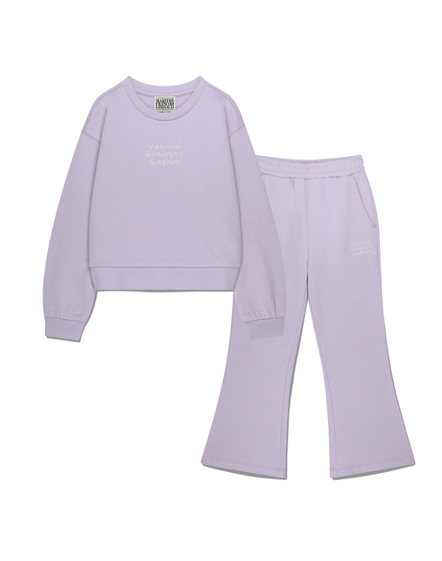 마리떼 키즈 마리떼 키즈 KIDS W SEMI CROP SWEAT SET-UP light purple 착용컷