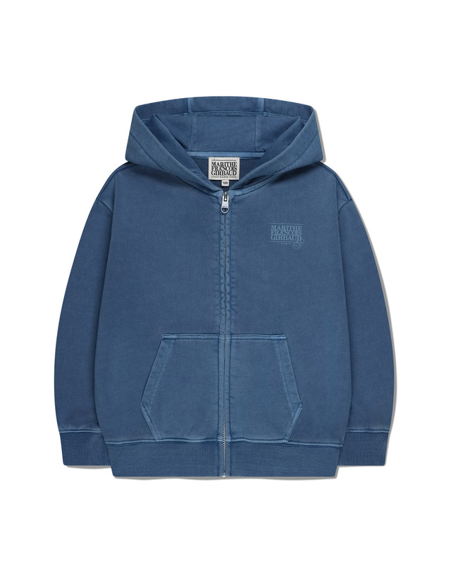 마리떼 키즈 마리떼 키즈 KIDS DYEING HOODIE ZIPUP stone blue 착용컷