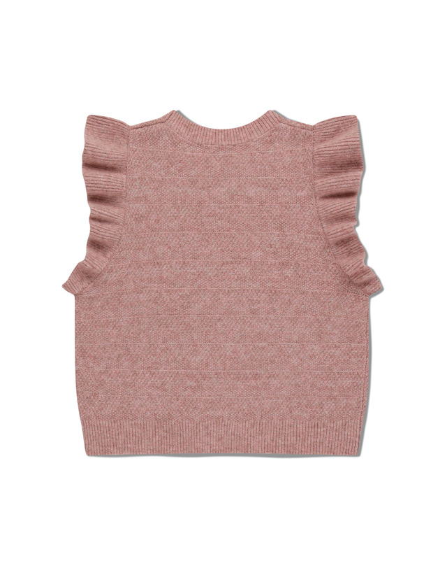 마리떼 키즈 마리떼 키즈 KIDS W RUFFLE KNIT VEST gray pink 착용컷
