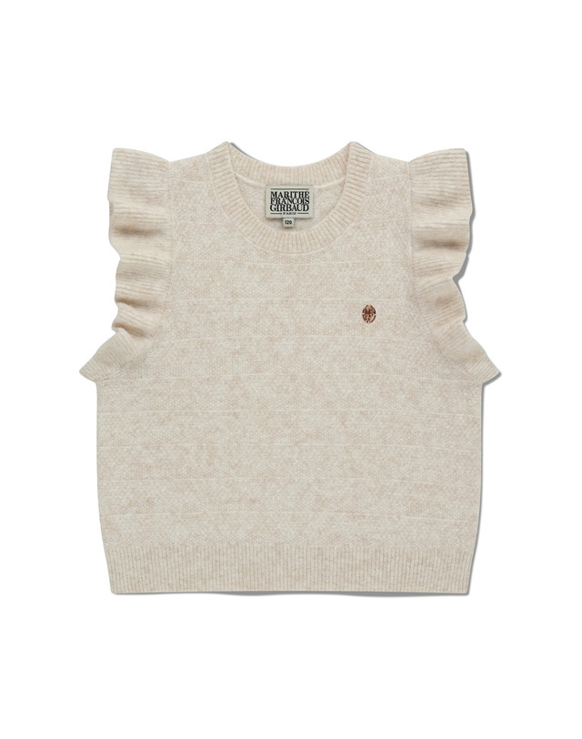 마리떼 키즈 마리떼 키즈 KIDS W RUFFLE KNIT VEST cream 착용컷