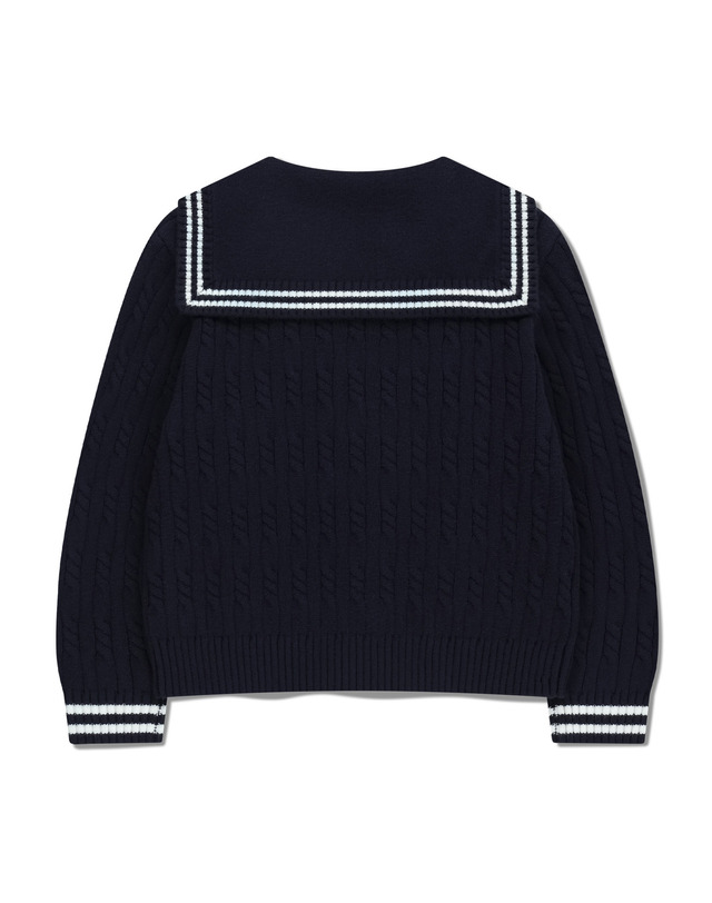 마리떼 키즈 마리떼 키즈 KIDS W CABLE SAILOR CARDIGAN navy 착용컷