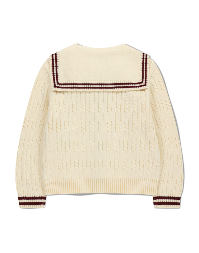 마리떼 키즈 마리떼 키즈 KIDS W CABLE SAILOR CARDIGAN light beige 착용컷