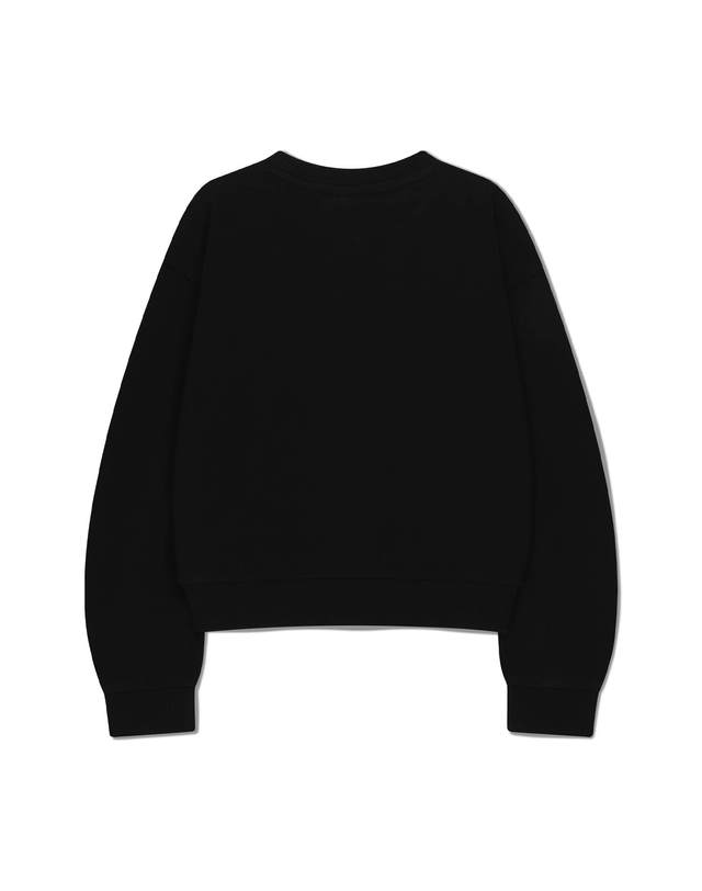 마리떼 키즈 마리떼 키즈 KIDS W HAND WRITING LOGO CROP SWEATSHIRT black 착용컷