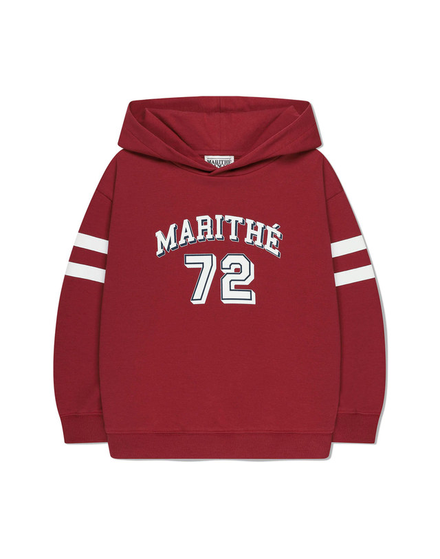 마리떼 키즈 마리떼 키즈 KIDS STRIPE PRINTED HOODIE red 착용컷