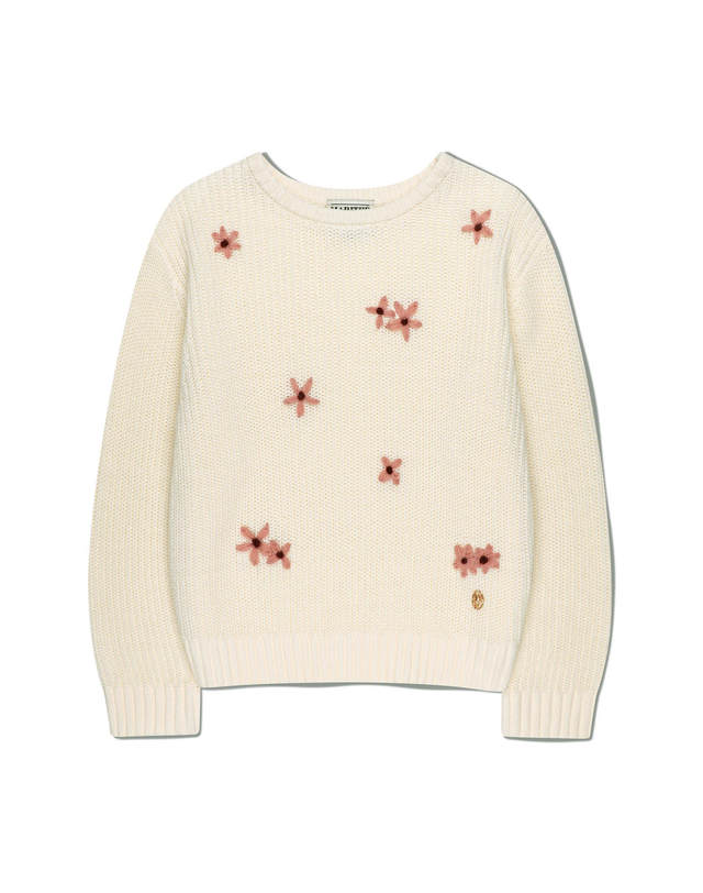 마리떼 키즈 마리떼 키즈 KIDS W FLOWER KNIT PULLOVER cream 착용컷