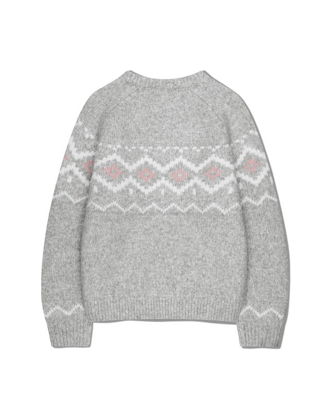 마리떼 키즈 마리떼 키즈 KIDS NORDIC KNIT PULLOVER heather gray 착용컷