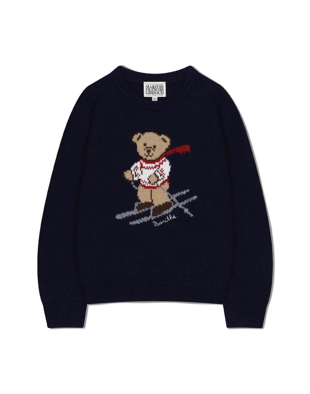 마리떼 키즈 마리떼 키즈 KIDS SKI BEAR KNIT PULLOVER navy 착용컷