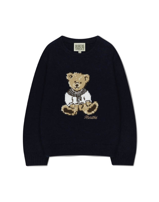마리떼 키즈 마리떼 키즈 KIDS BEAR JACQUARD KNIT PULLOVER navy 착용컷