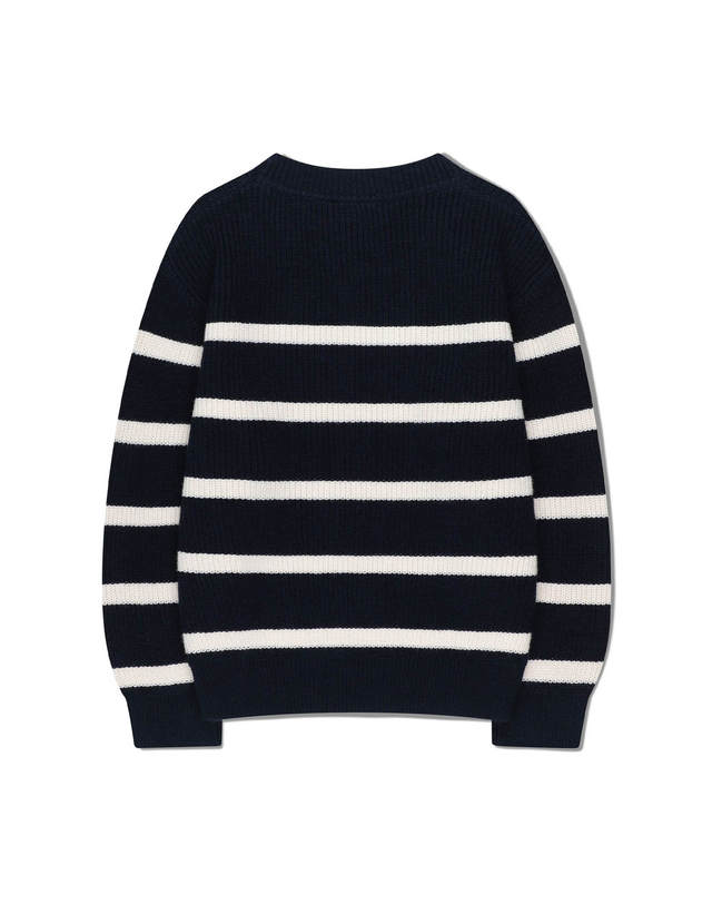 마리떼 키즈 마리떼 키즈 KIDS STRIPE KNIT PULLOVER navy 착용컷
