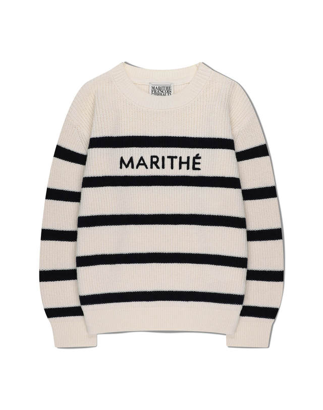 마리떼 키즈 마리떼 키즈 KIDS STRIPE KNIT PULLOVER ivory 착용컷