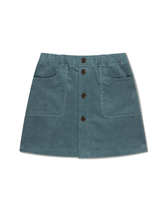 마리떼 키즈 마리떼 키즈 KIDS W EIFFEL LABEL CORDUROY MINI SKIRT dark blue 착용컷