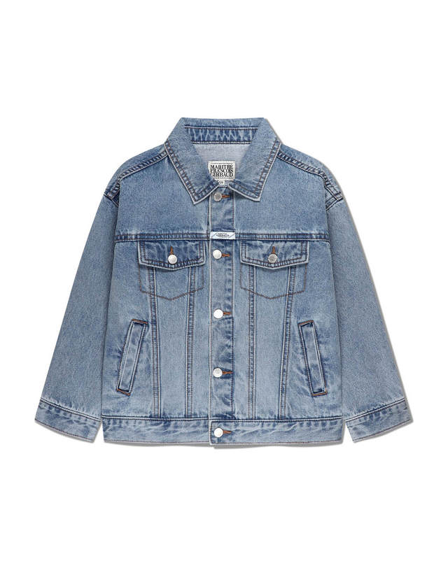 마리떼 키즈 마리떼 키즈 KIDS OVER FIT DENIM TRUCKER JACKET blue 착용컷