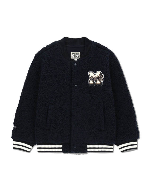 마리떼 키즈 마리떼 키즈 KIDS UNI FLEECE VARSITY JACKET navy 착용컷