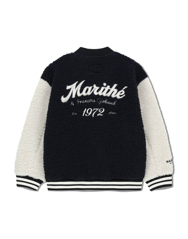 마리떼 키즈 마리떼 키즈 KIDS UNI FLEECE VARSITY JACKET ivory 착용컷