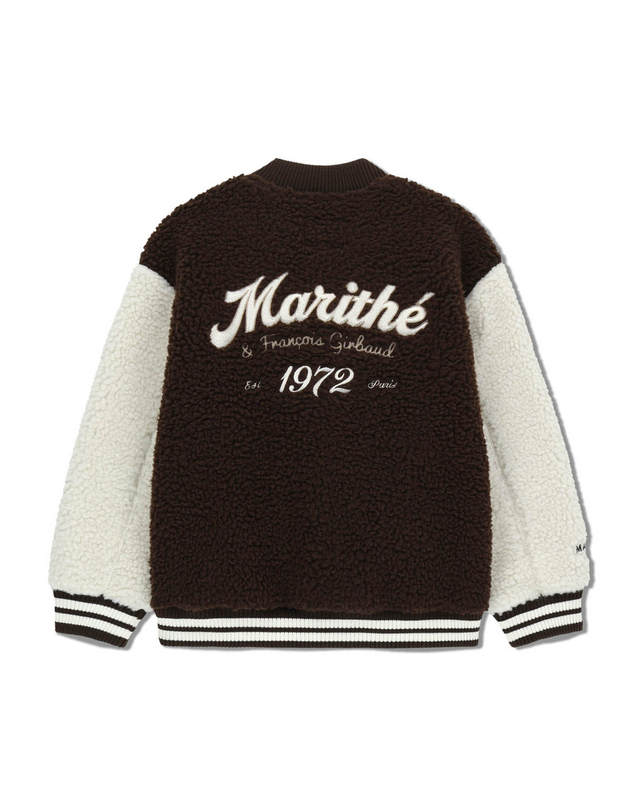 마리떼 키즈 마리떼 키즈 KIDS UNI FLEECE VARSITY JACKET brown 착용컷