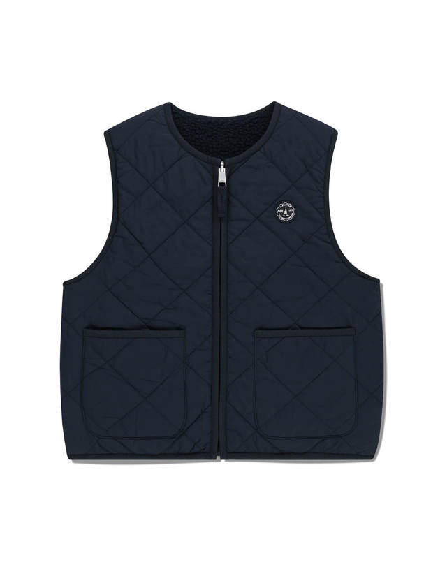 마리떼 키즈 마리떼 키즈 KIDS CLASSIC LOGO REVERSIBLE FLEECE VEST dark navy 착용컷