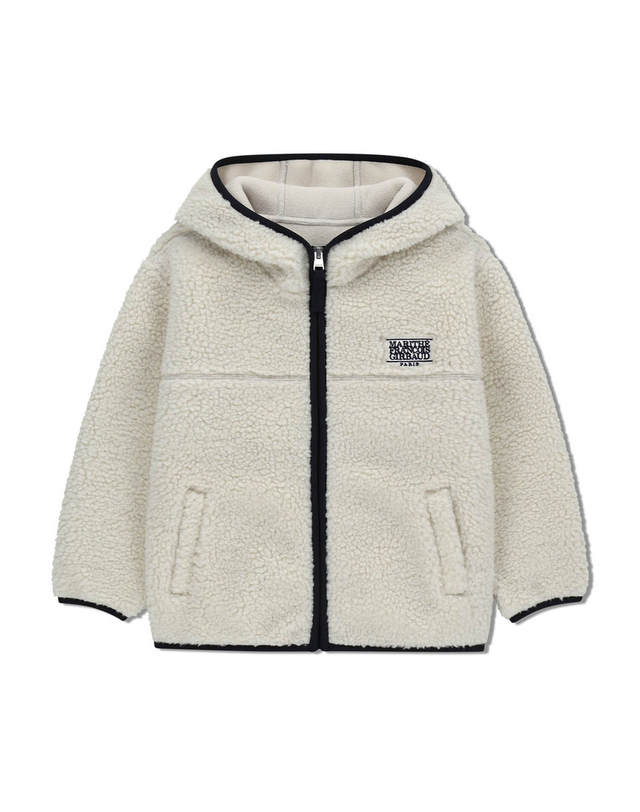마리떼 키즈 마리떼 키즈 KIDS CLASSIC LOGO FLEECE HOODIE ZIPUP ivory 착용컷