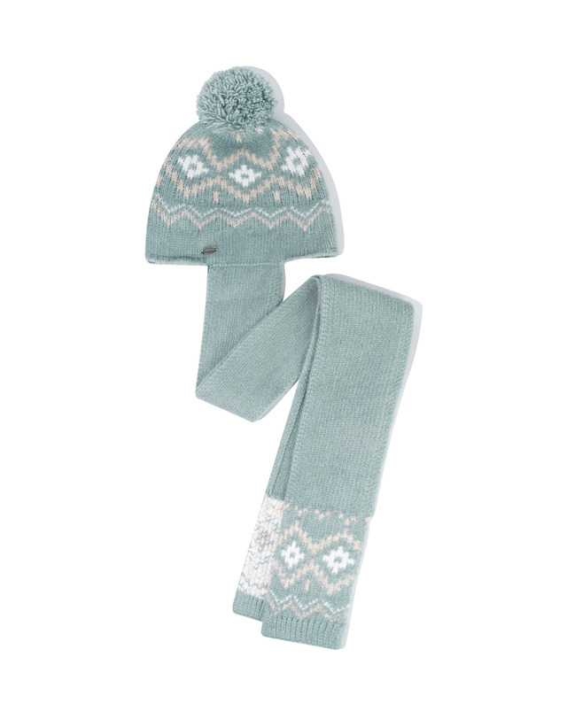 마리떼 키즈 마리떼 키즈 KIDS NORDIC BALACLAVA MUFFLER mint 착용컷