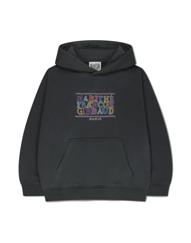 마리떼 키즈 [기모] 마리떼 키즈 KIDS DOODLE CLASSIC LOGO HOODIE (BRUSHED) charcoal 착용컷