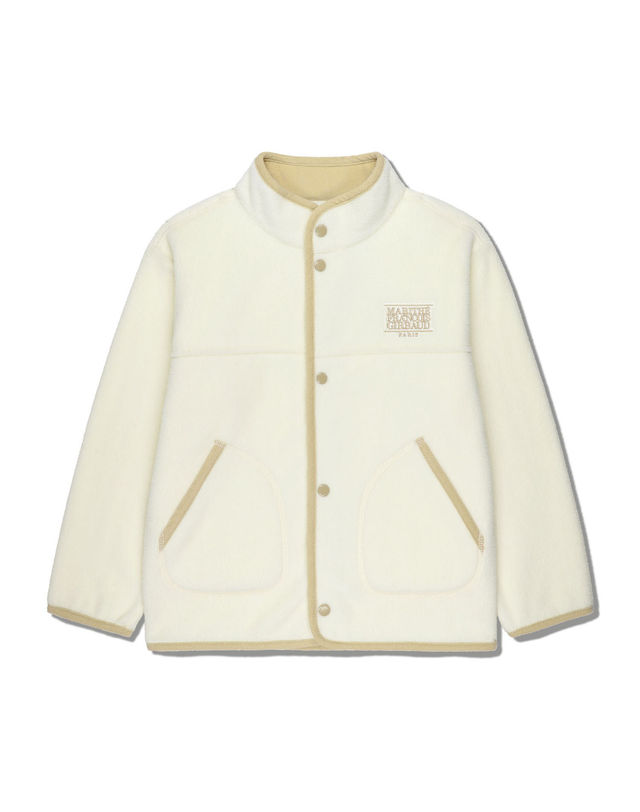 마리떼 키즈 마리떼 키즈 KIDS CLASSIC LOGO LIGHT WEIGHT FLEECE JACKET ivory 착용컷