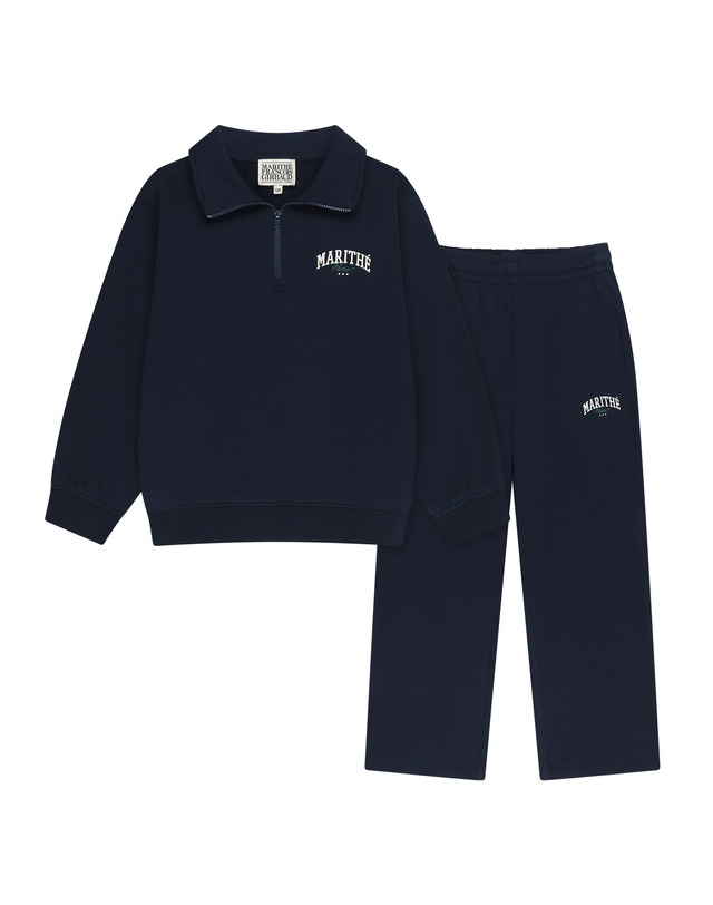 마리떼 키즈 마리떼 키즈 KIDS HALF ZIPUP SWEAT SET-UP navy 착용컷