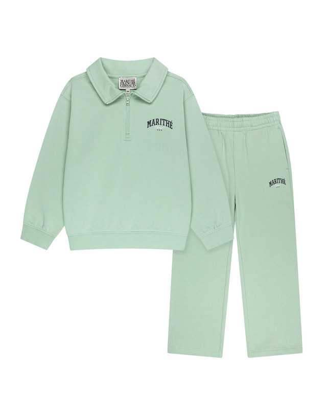 마리떼 키즈 마리떼 키즈 KIDS HALF ZIPUP SWEAT SET-UP mint 착용컷