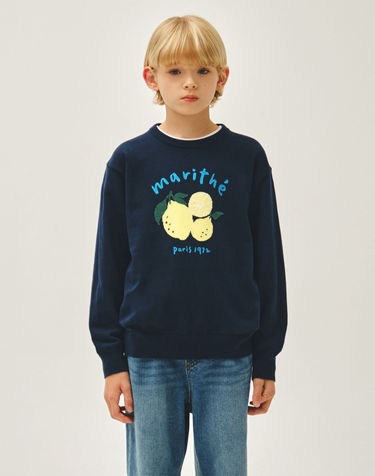 마리떼 키즈 KIDS CITRON KNIT PULLOVER navy