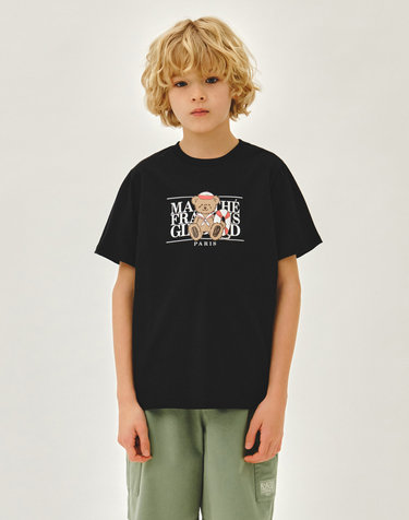 마리떼 키즈 KIDS MARINE BEAR CLASSIC LOGO TEE black
