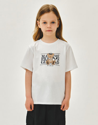 마리떼 키즈 KIDS MARINE BEAR CLASSIC LOGO TEE white