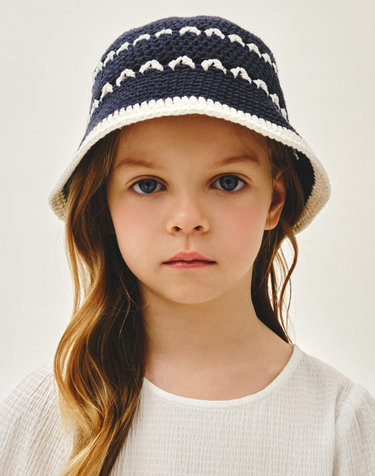 마리떼 키즈 KIDS CROCHET HAT navy