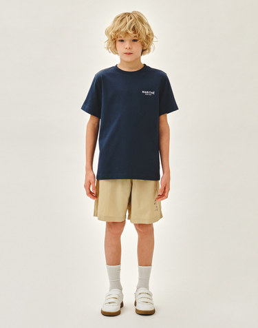 마리떼 키즈 KIDS BOAT TEE + WOVEN PANTS SET-UP navy