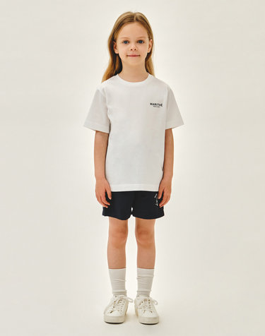 마리떼 키즈 KIDS BOAT TEE + WOVEN PANTS SET-UP white