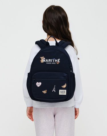 마리떼 키즈 KIDS ALLOVER BEAR WAPPEN BACKPACK navy
