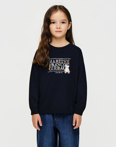 마리떼 키즈 KIDS BEAR GRAPHIC LONG SLEEVE navy