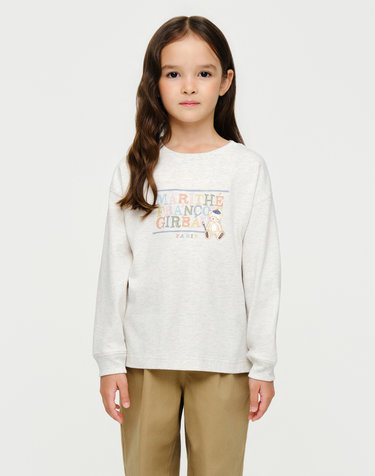 마리떼 키즈 KIDS BEAR GRAPHIC LONG SLEEVE oatmeal