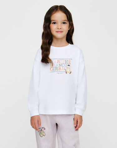 마리떼 키즈 KIDS BEAR GRAPHIC LONG SLEEVE white