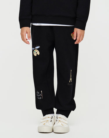 마리떼 키즈 KIDS BEAR GRAPHIC SWEAT PANTS black