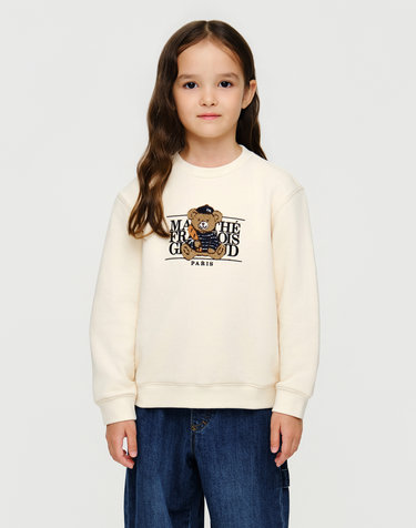 마리떼 키즈 KIDS BREAD BEAR CLASSIC LOGO SWEATSHIRT light beige